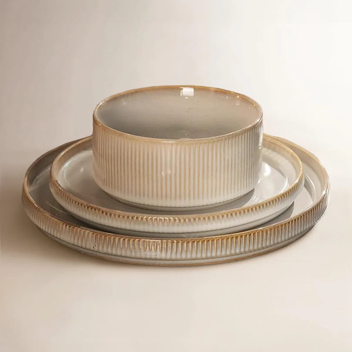 🍽️ 12-Piece Stoneware Dinnerware Set for 4 – Modern Ceramic Crockery Set for Everyday Dining & Entertaining