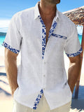 Cotton Linen  Nature Fiber Casual Shirts Natural Breathable Summer Lightweight Hawaiian Shirts