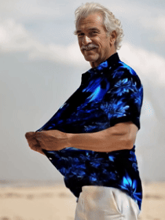 Hawaiian Floral 3D Print Men's Button Pocket Short Sleeve Shirt