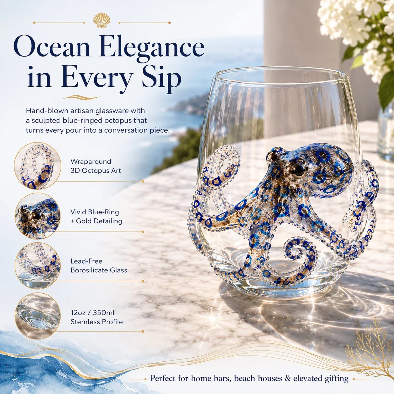 🐳 3D Ocean Glass Cups – Stunning Marine Animal Designs That Bring Summer Vibes to Every Drink