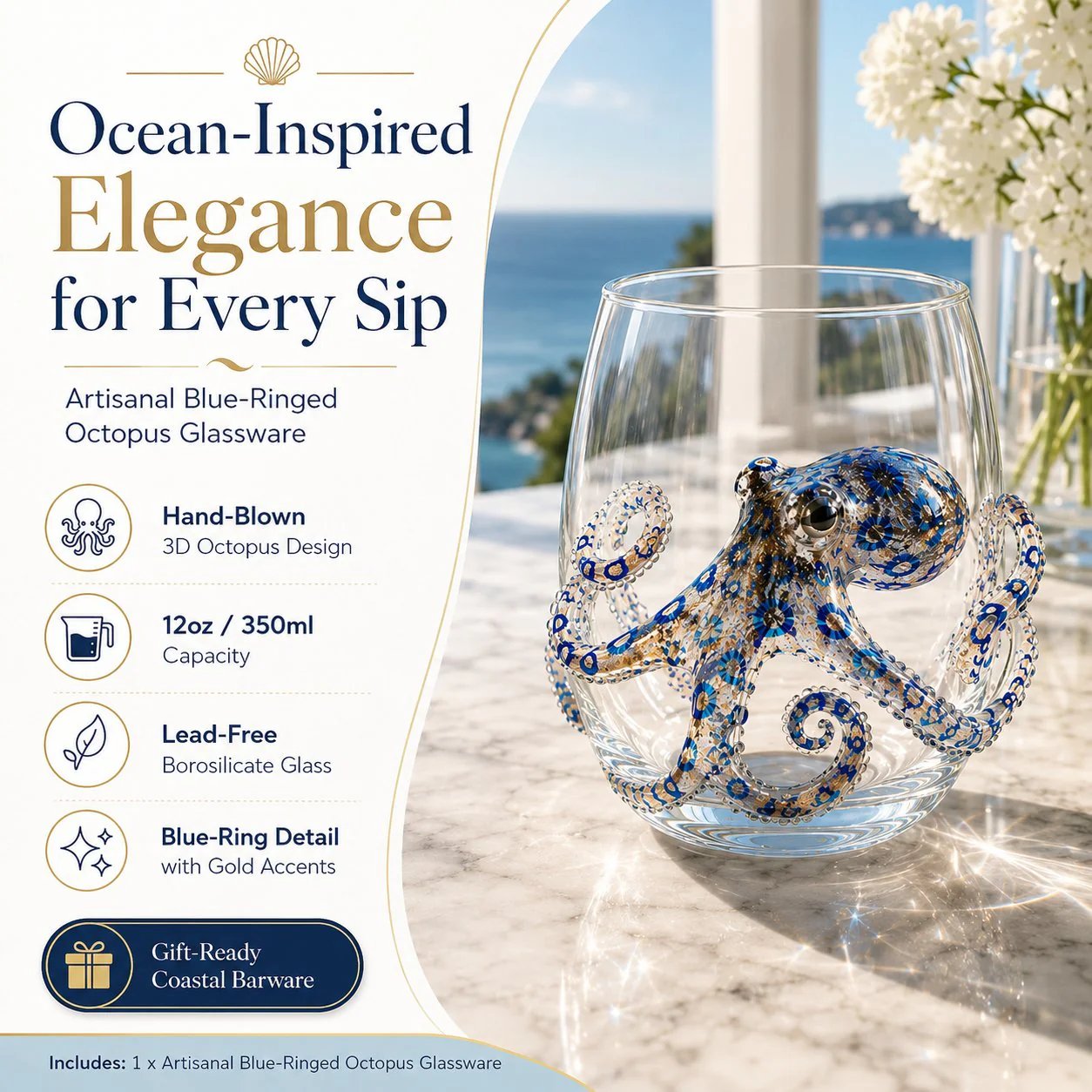 🐳 3D Ocean Glass Cups – Stunning Marine Animal Designs That Bring Summer Vibes to Every Drink