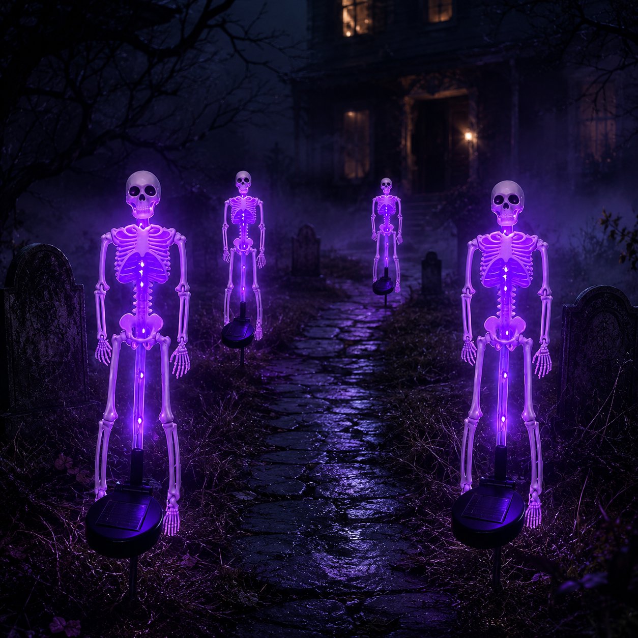 💀 Solar Powered Skeleton Yard Stake – Halloween Outdoor Garden Decoration with Creepy Glow Effect