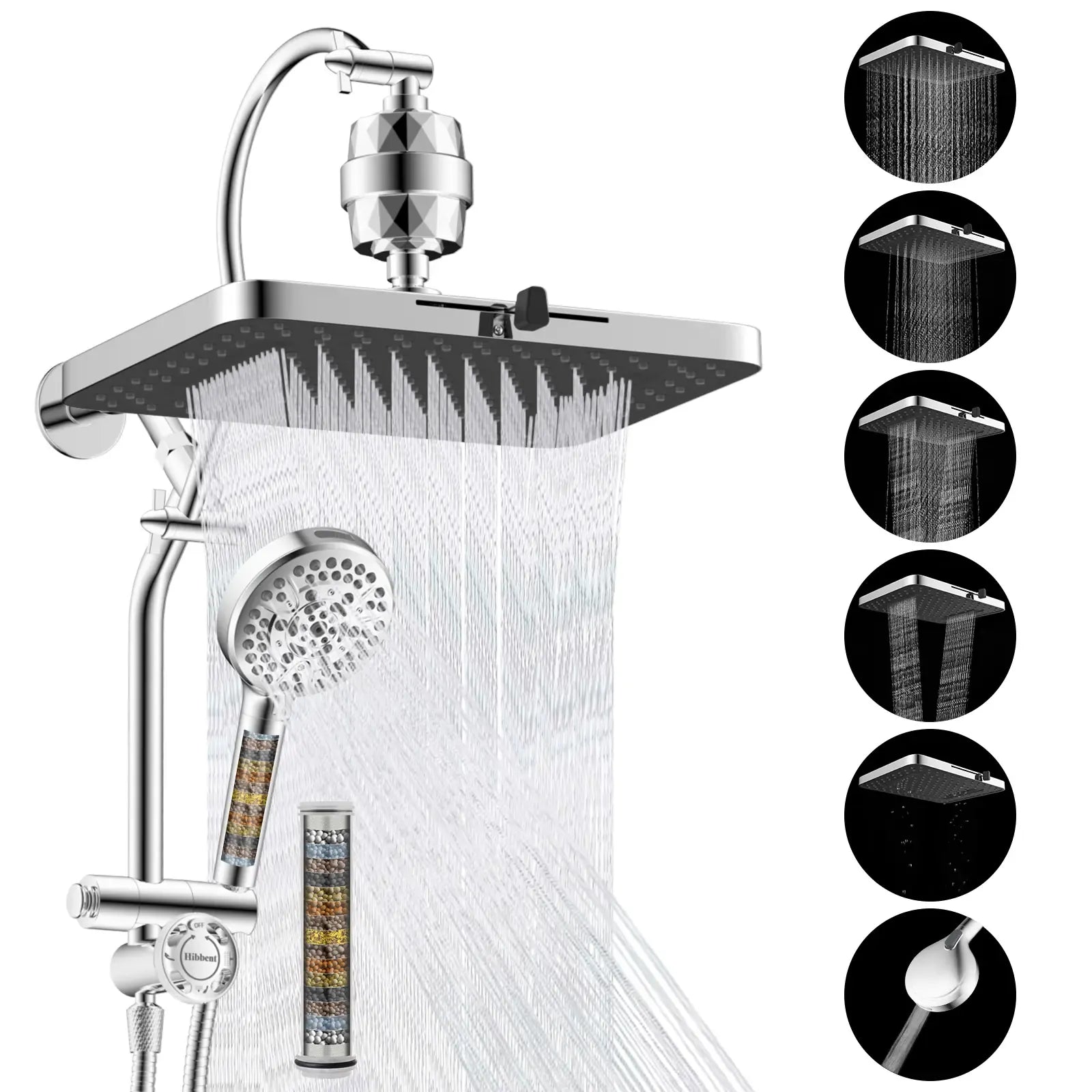 🚿 13" Luxury Rainfall Shower Head System – Multi-Spray Handheld Shower Combo with Adjustable Extension Arm