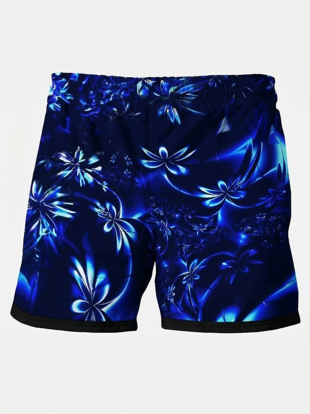 Hawaiian Floral 3D Print Men's Button Pocket Short Sleeve Shirt