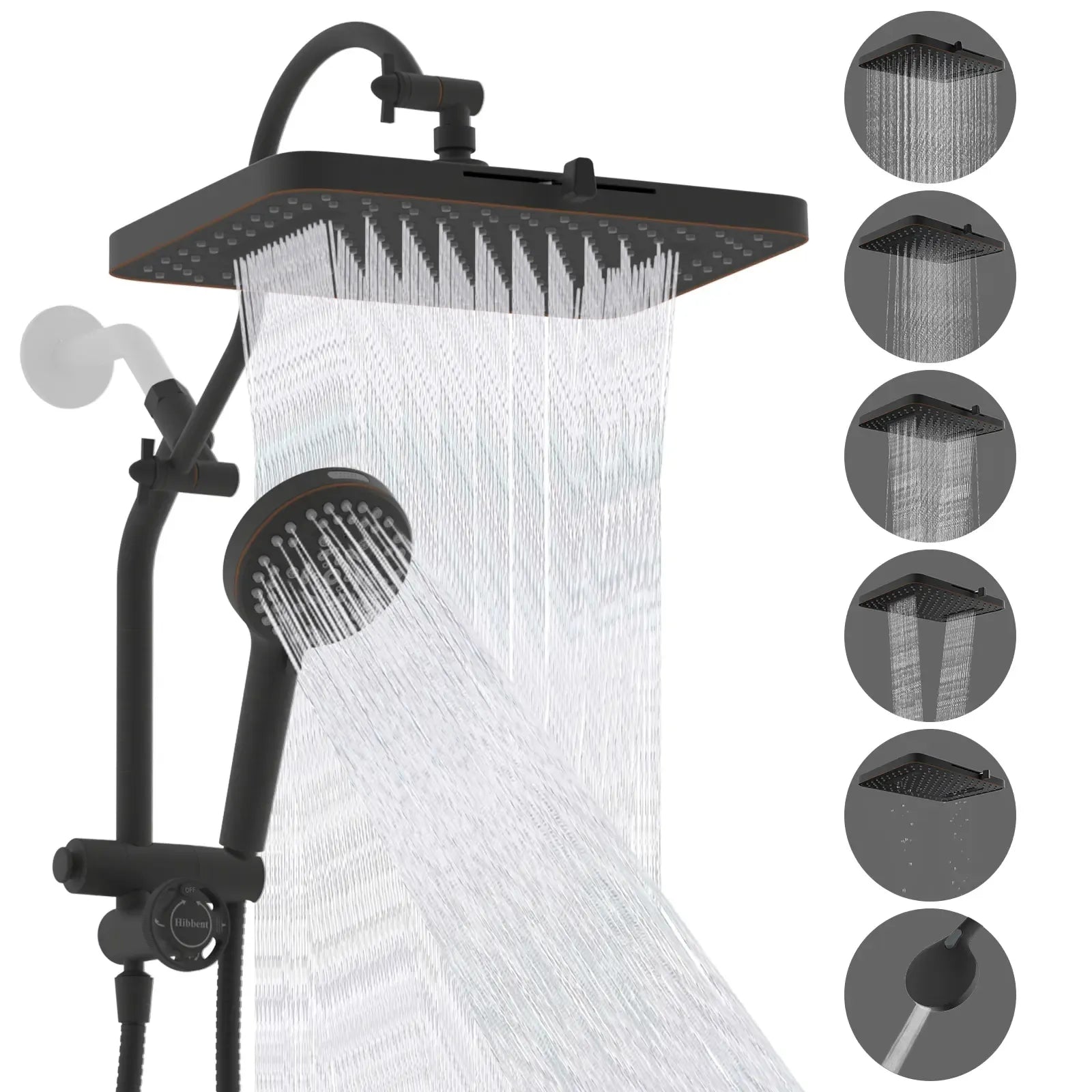 🚿 13" Luxury Rainfall Shower Head System – Multi-Spray Handheld Shower Combo with Adjustable Extension Arm