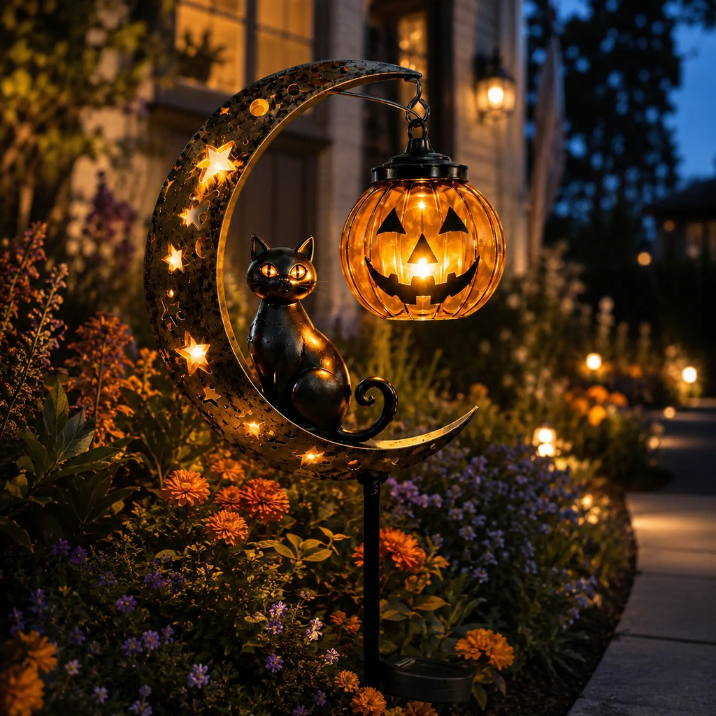 🎃 Pumpkin Moon Garden Stake Light – Create a Magical Halloween Glow for Your Outdoor Space