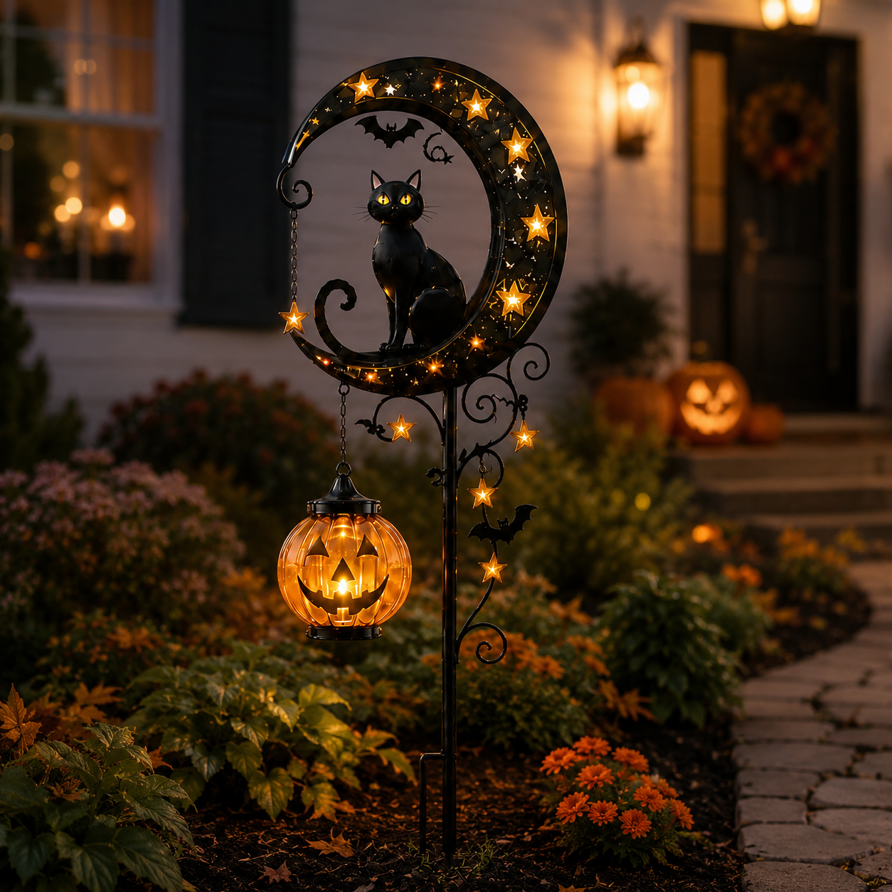 🎃 Pumpkin Moon Garden Stake Light – Create a Magical Halloween Glow for Your Outdoor Space