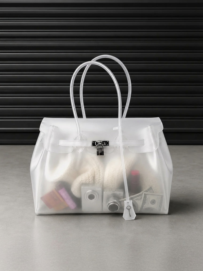 ⭐ JellyGlow™ Waterproof Tote Bag – Stylish Transparent Beach & Everyday Carry Bag