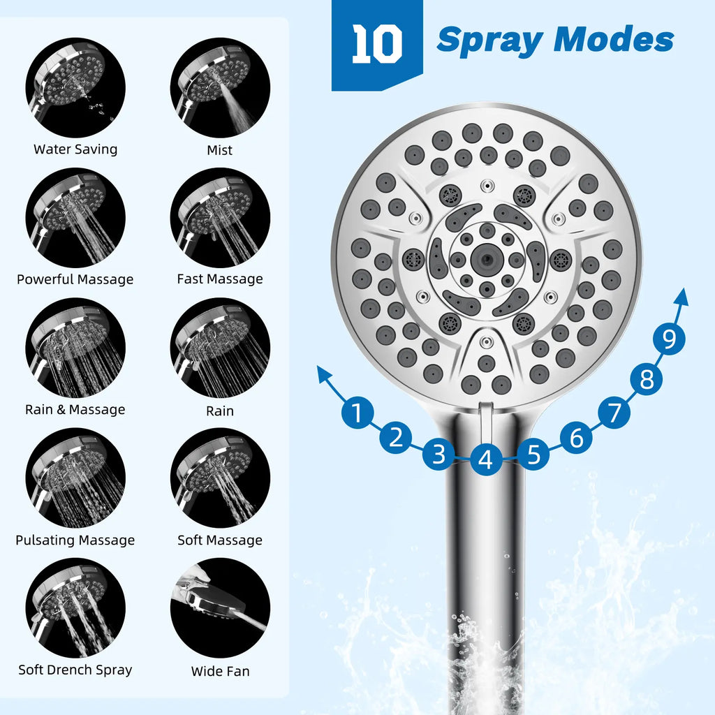 🚿 13" Luxury Rainfall Shower Head System – Multi-Spray Handheld Shower Combo with Adjustable Extension Arm