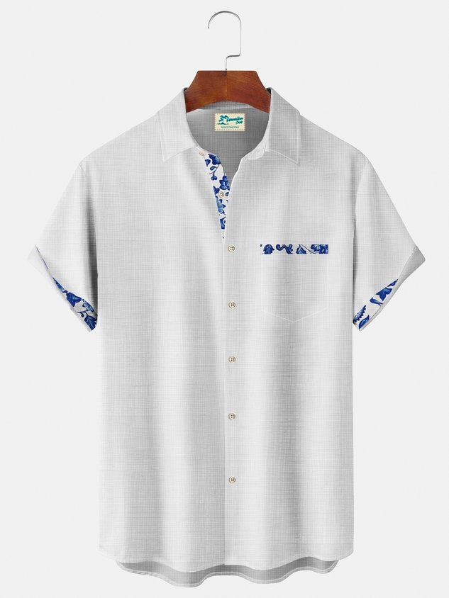 Cotton Linen  Nature Fiber Casual Shirts Natural Breathable Summer Lightweight Hawaiian Shirts