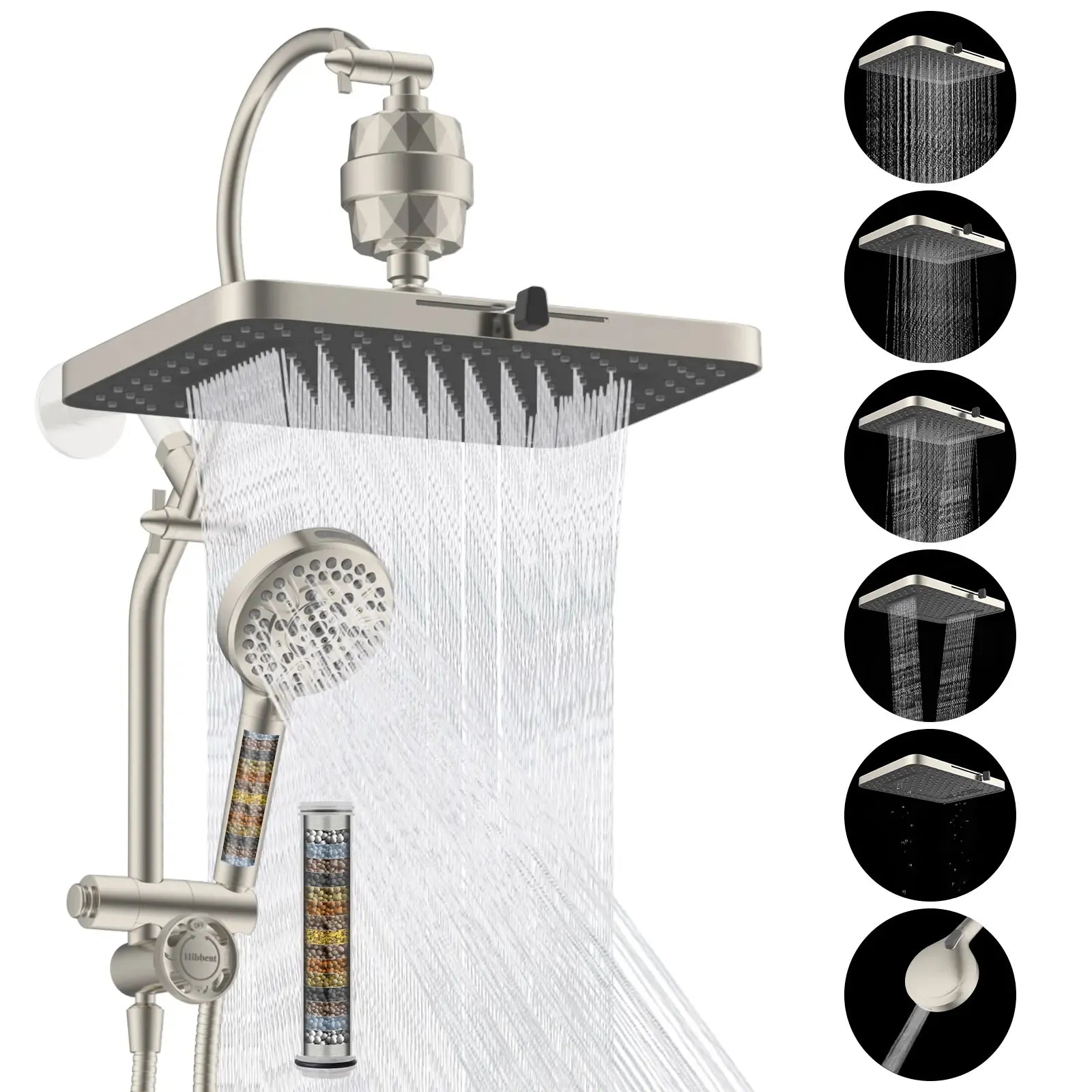 🚿 13" Luxury Rainfall Shower Head System – Multi-Spray Handheld Shower Combo with Adjustable Extension Arm