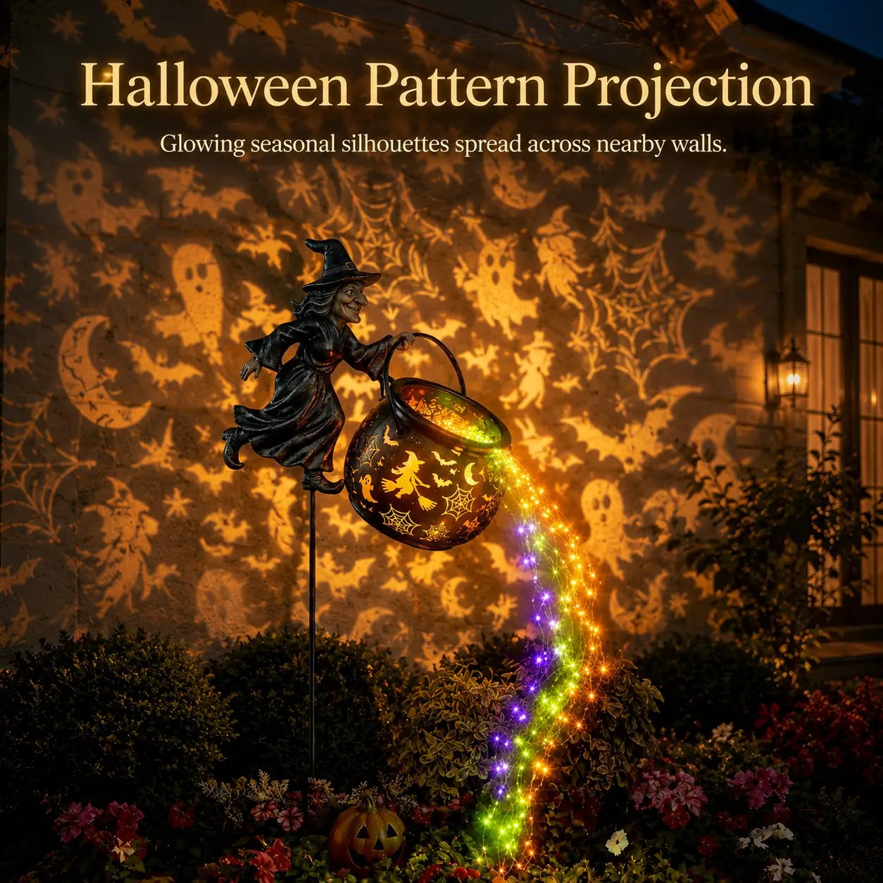 🎃 Create a Spooky Halloween Glow! Witch Cauldron Garden Light – Outdoor Yard Decoration with Magical LED Effect 🧙‍♀️