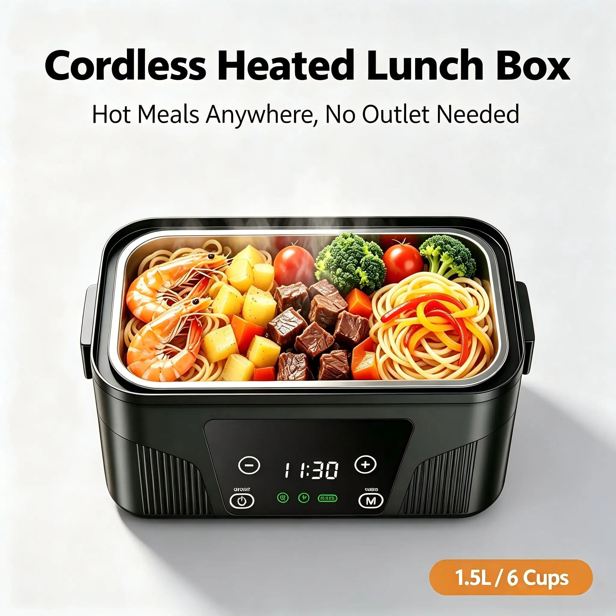 🍱 Portable Heated Lunch Box – Cordless Food Warmer for Work, Travel & Outdoor Meals