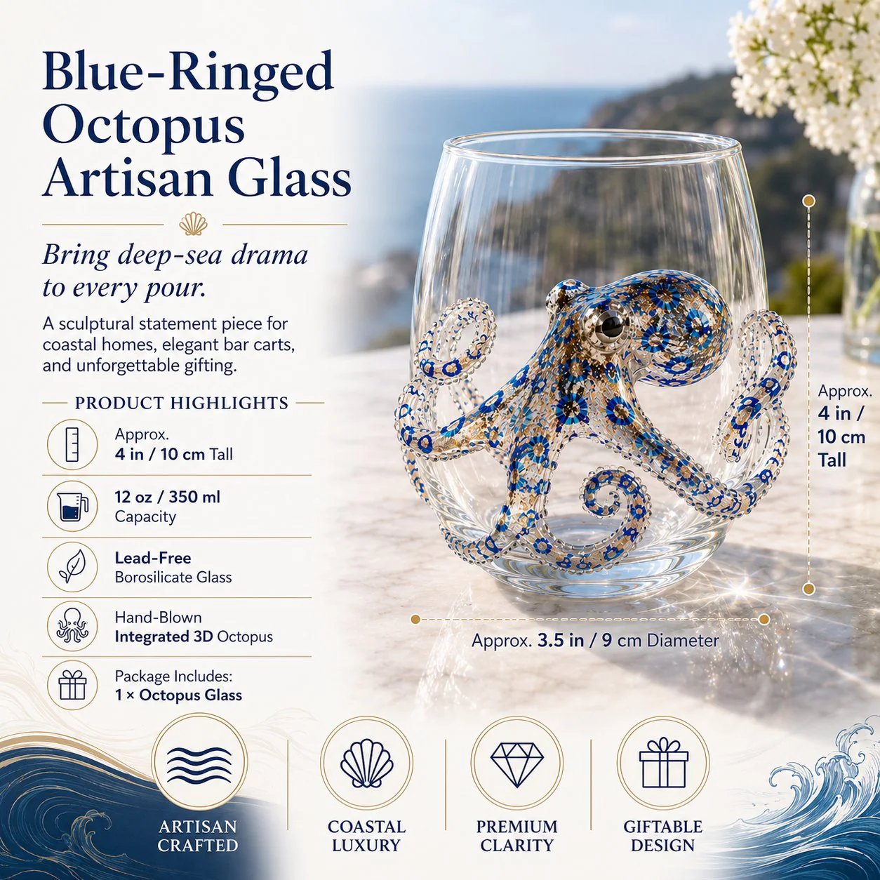 🐳 3D Ocean Glass Cups – Stunning Marine Animal Designs That Bring Summer Vibes to Every Drink